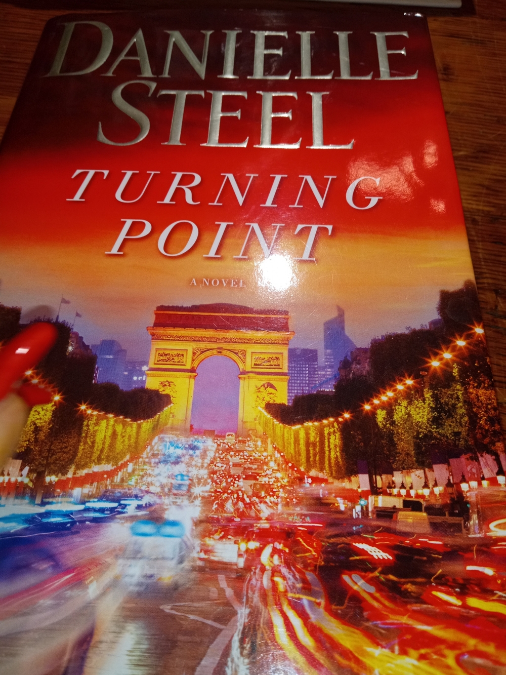 Danielle Steel Turning Point Hardcover Book - Red and Orange Cover